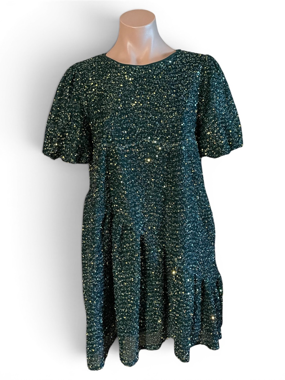 Baltic Born Small Green Veera Sequin Mini Dress Party Wedding Guest with Pockets